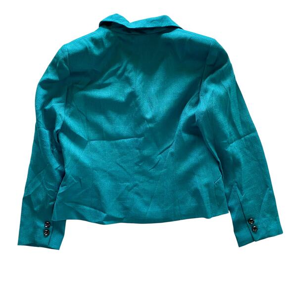 Jones New York : NEW Teal Textured Blazer Jacket Lined Workwear Suiting : 14 - Picture 11 of 11